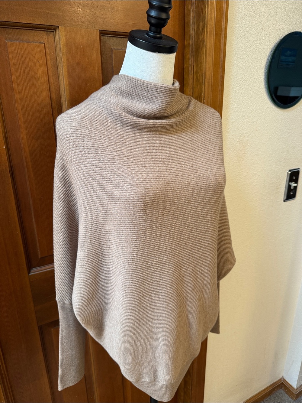 NWT All Saints Oatmeal Brown Ribbed Turtleneck Ridley Jumper Sweater Size S
